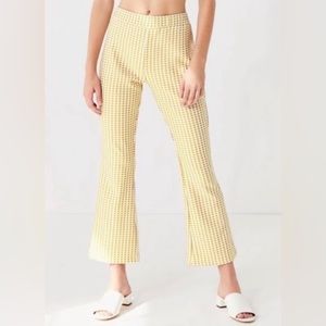 NWOT_Urban Outfitters Yellow & White Gingham Plaid Fit & Flare Pant_Size Small